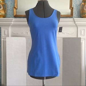 J Jill Blue Long Perfect Tank Cotton Lycra XS NWT